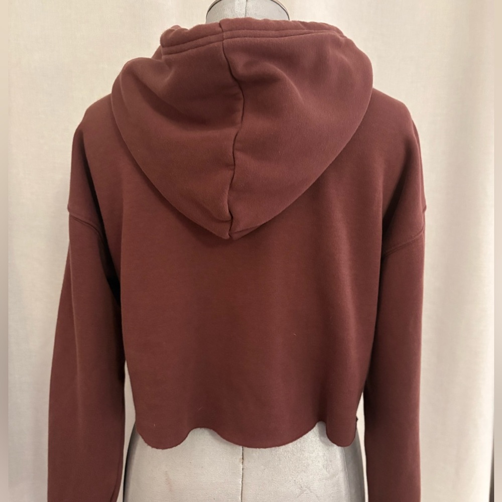 Fabletics Cozy Fleece Cropped Hoodie Chocolate Brown Oversized XS (Fits S) NWOT - Picture 7 of 12